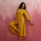 trueBrowns Mustard Cotton Dobby Kurta Set | Swadesiicart