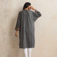 trueBrowns Grey Kashmiri Embroidered Woollen Phiran Kurta | Swadesiicart