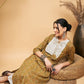 InWeave Women's Olive Ajrakh Print Cotton Patch Work Straight Kurta Pant Set - Swadesiicart