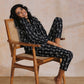 trueBrowns Black White Geometric Print Cotton Pant Suit Set | Swadesiicart