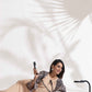 trueBrowns Beige Cotton Print Long Dress | Swadesiicart