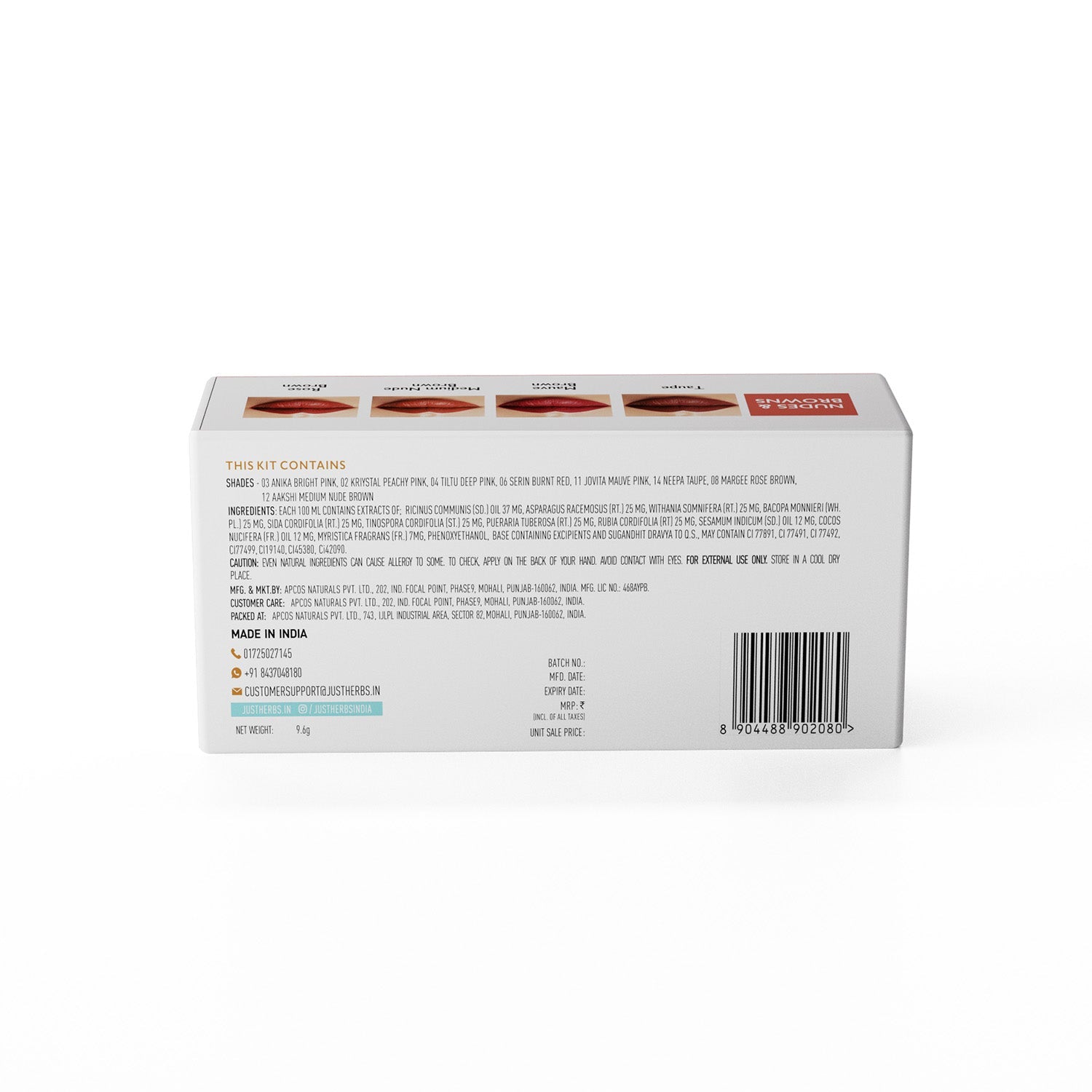 Herb Enriched Ayurvedic Lipstick Micro-Mini Kit - 8 shades