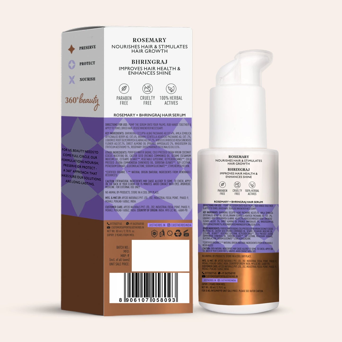 Hair Serum with Rosemary and Bhringraj