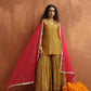 trueBrowns Gold Tissue Sharara Dupatta Set | Swadesiicart