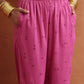 trueBrowns Pink Print Kaftan Kurta Co-ord Set - Swadesiicart