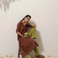 trueBrowns Brown Cotton Linen Kurta Pant Set | Swadesiicart