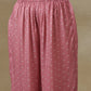 trueBrowns Light Mauve Bandhani Printed Silk Handkerchief Kurta Pant Set | Swadesiicart