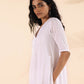 trueBrowns White Cotton Dobby V-Neck Kurta Pant Set | Swadesiicart