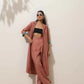 trueBrowns Peach Cotton Linen Kurta Pant Set | Swadesiicart