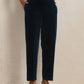 trueBrowns Blue Velvet Floral Embroidered Kurta Pant Dupatta Set | Swadesiicart