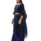 Tikhi Imli Striped Velvet Kaftan Saree | Swadesiicart