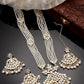 NVR Women's Gold-Polished Kundan-Studded Chandbali Earrings | Swadesiicart