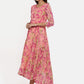 Souchii Women Pink & Yellow Floral Printed Fit & Flare Dress - Swadesiicart