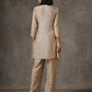 trueBrowns Beige White Printed Silk Co-Ord Set - Swadesiicart