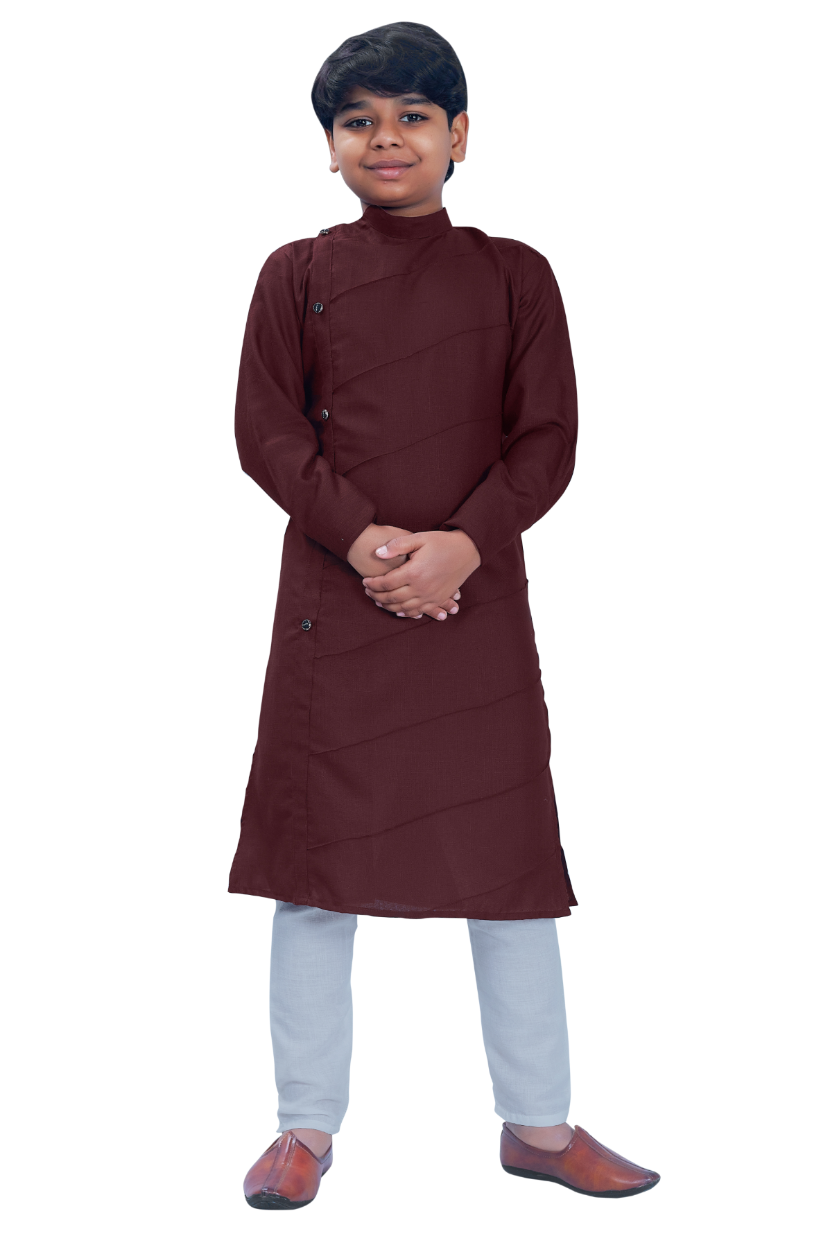 DEIANA'S Casual Designer Kurta Pyjama Set For Boys And kids (Dark Brown) | Swadesiicart