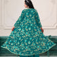 Anaita Turquoise Faux Georgette Sequins Embroidered Stitched Ethnic Suit