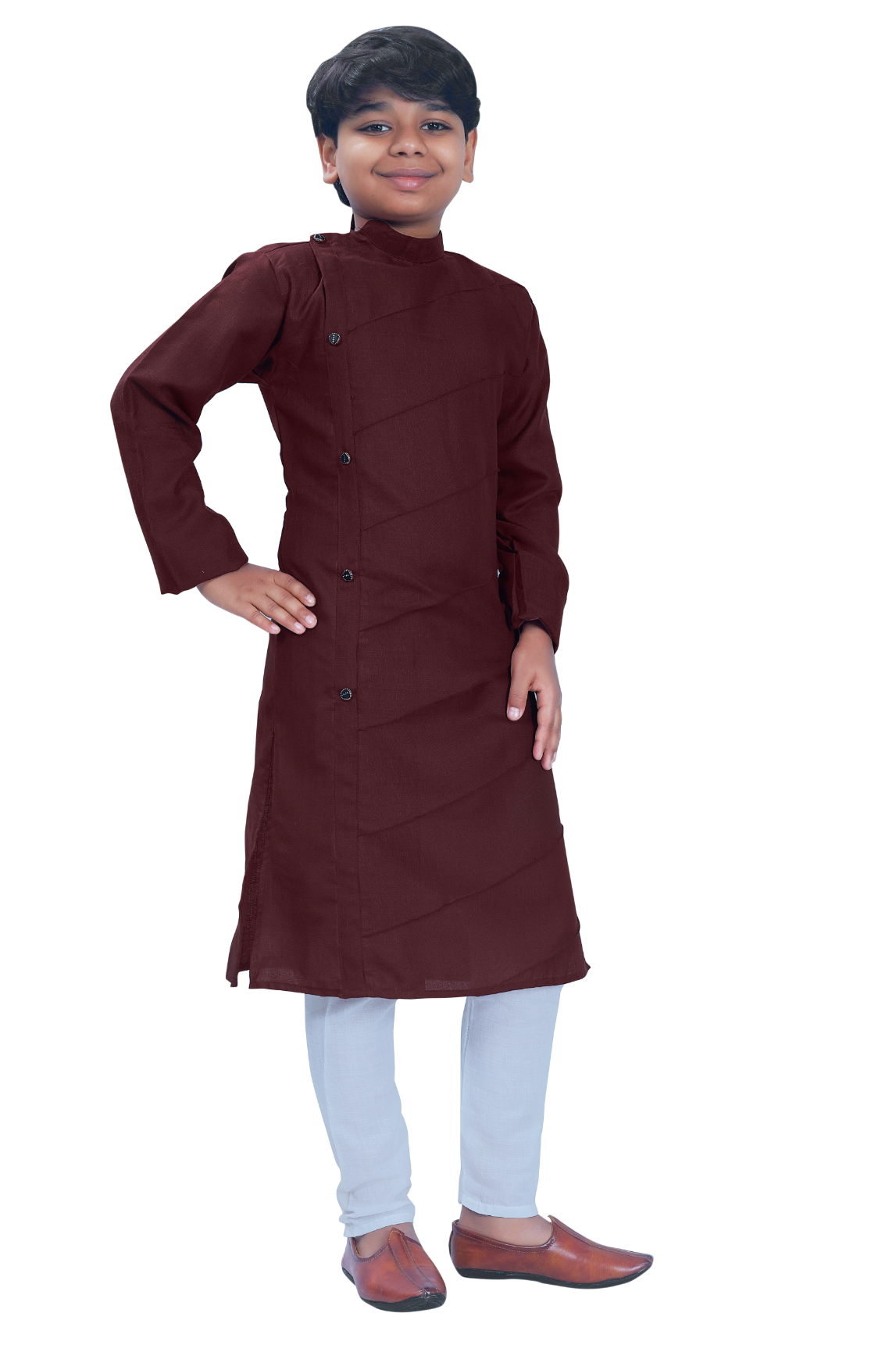 DEIANA'S Casual Designer Kurta Pyjama Set For Boys And kids (Dark Brown) | Swadesiicart
