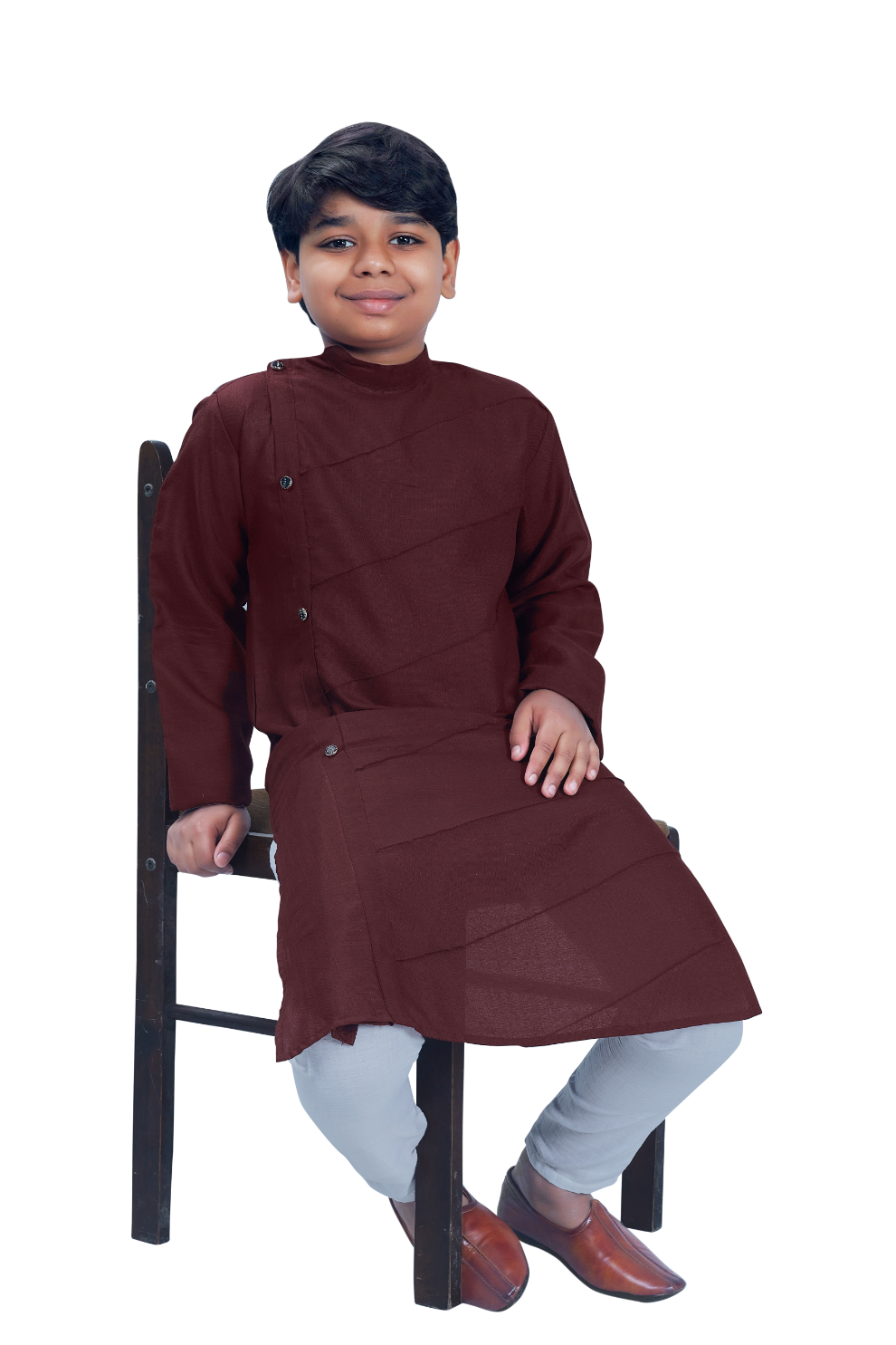 DEIANA'S Casual Designer Kurta Pyjama Set For Boys And kids (Dark Brown) | Swadesiicart