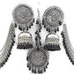 Tehzeeb Creations Women's Silver And Black Colour Oxidised Earrings With Tikka | Swadesiicart