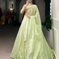 Lorenvalley Fashion Pista Crush Silk Plain Lehenga Choli with Dupatta - Swadesiicart