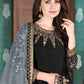 Anaita Black Embroidered Adda Silk Anarkali Suit