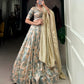 Lorenvalley Seagreen Tussar Silk Printed with Lace Touch Up Lehenga Choli | Swadesiicart