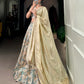 Lorenvalley Seagreen Tussar Silk Printed with Lace Touch Up Lehenga Choli | Swadesiicart