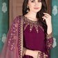 Anaita Purple Embroidered Adda Silk Anarkali Suit