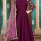 Anaita Purple Embroidered Adda Silk Anarkali Suit