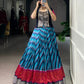 Lorenvalley Fashion Firozi Tasar Silk Leheriya Print With Zari Weaving Work Lehenga Choli - Swadesiicart