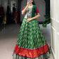 Lorenvalley Fashion Green Tasar Silk Leheriya Print With Zari Weaving Work Lehenga Choli - Swadesiicart