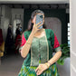Lorenvalley Fashion Green Tasar Silk Leheriya Print With Zari Weaving Work Lehenga Choli - Swadesiicart
