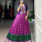 Lorenvalley Fashion Purple Tasar Silk Leheriya Print With Zari Weaving Work Lehenga Choli - Swadesiicart