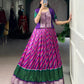 Lorenvalley Fashion Purple Tasar Silk Leheriya Print With Zari Weaving Work Lehenga Choli - Swadesiicart