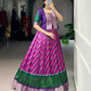 Lorenvalley Fashion Purple Tasar Silk Leheriya Print With Zari Weaving Work Lehenga Choli - Swadesiicart