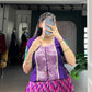 Lorenvalley Fashion Purple Tasar Silk Leheriya Print With Zari Weaving Work Lehenga Choli - Swadesiicart