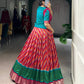 Lorenvalley Fashion Red Tasar Silk Leheriya Print With Zari Weaving Work Lehenga Choli - Swadesiicart