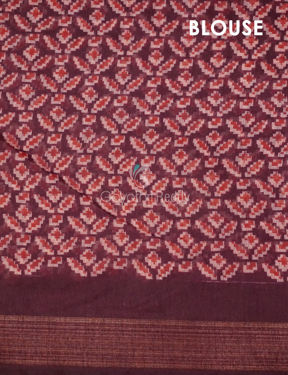 Wine Colour Patola Print Semi Chanderi Saree By Gayathri Reddy Designer Studio | Swadesiicart