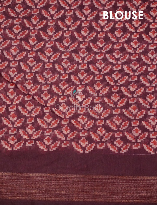 Wine Colour Patola Print Semi Chanderi Saree By Gayathri Reddy Designer Studio | Swadesiicart