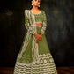 Anaita Green Net Lehenga Choli With Sequence & Thread Work