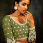 Anaita Green Net Lehenga Choli With Sequence & Thread Work