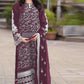 Anaita Purple Embroidered Faux Georgette Salwar Suit