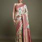 Monjolika Fashion Elegant Maroon And Cream Banarasi Silk SareeWith Intricate Zari Work | Swadesiicart