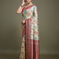 Monjolika Fashion Elegant Maroon And Cream Banarasi Silk SareeWith Intricate Zari Work | Swadesiicart