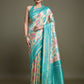 Monjolika Fashion Elegant Turquoise And Cream Banarasi Silk SareeWith Intricate Zari Work | Swadesiicart