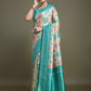 Monjolika Fashion Elegant Turquoise And Cream Banarasi Silk SareeWith Intricate Zari Work | Swadesiicart