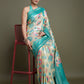 Monjolika Fashion Elegant Turquoise And Cream Banarasi Silk SareeWith Intricate Zari Work | Swadesiicart