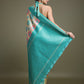 Monjolika Fashion Elegant Turquoise And Cream Banarasi Silk SareeWith Intricate Zari Work | Swadesiicart