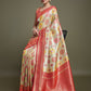 Monjolika Fashion Elegant Red And Cream Banarasi Silk SareeWith Intricate Zari Work | Swadesiicart