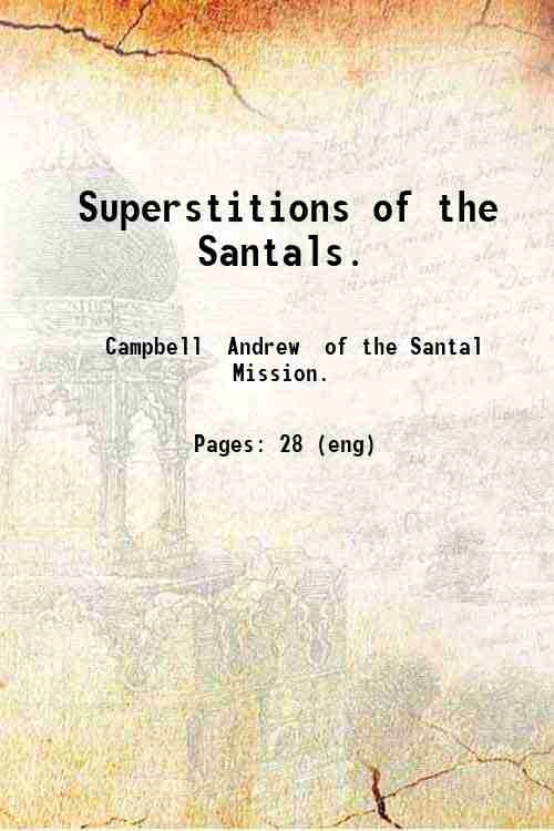 Superstitions Of The Santals - Gyan Books - Swadesiicart